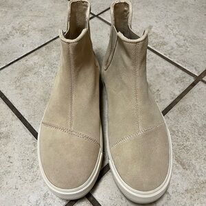 Tan Suede High-Top Sneakers